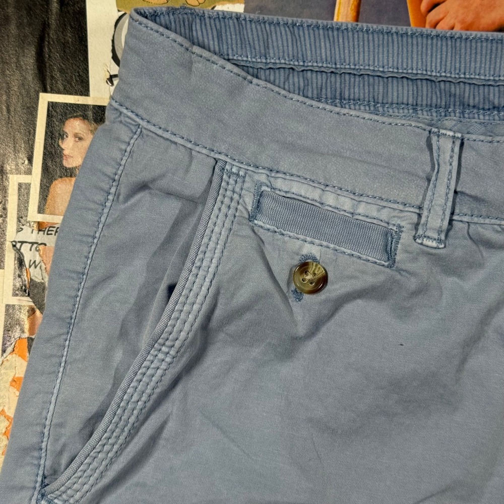 St Johns Bay Womens Blue Cotton Blend Cuffed‎ Shorts Comfort Waist Size 8 - Picture 3 of 7